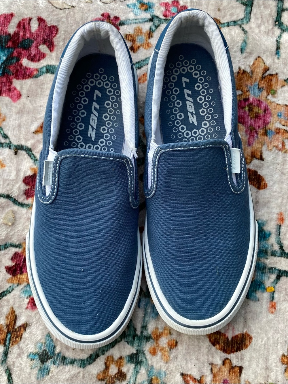 Lugz Clipper Blue/White Slip-On Sneaker Womens size 7.5